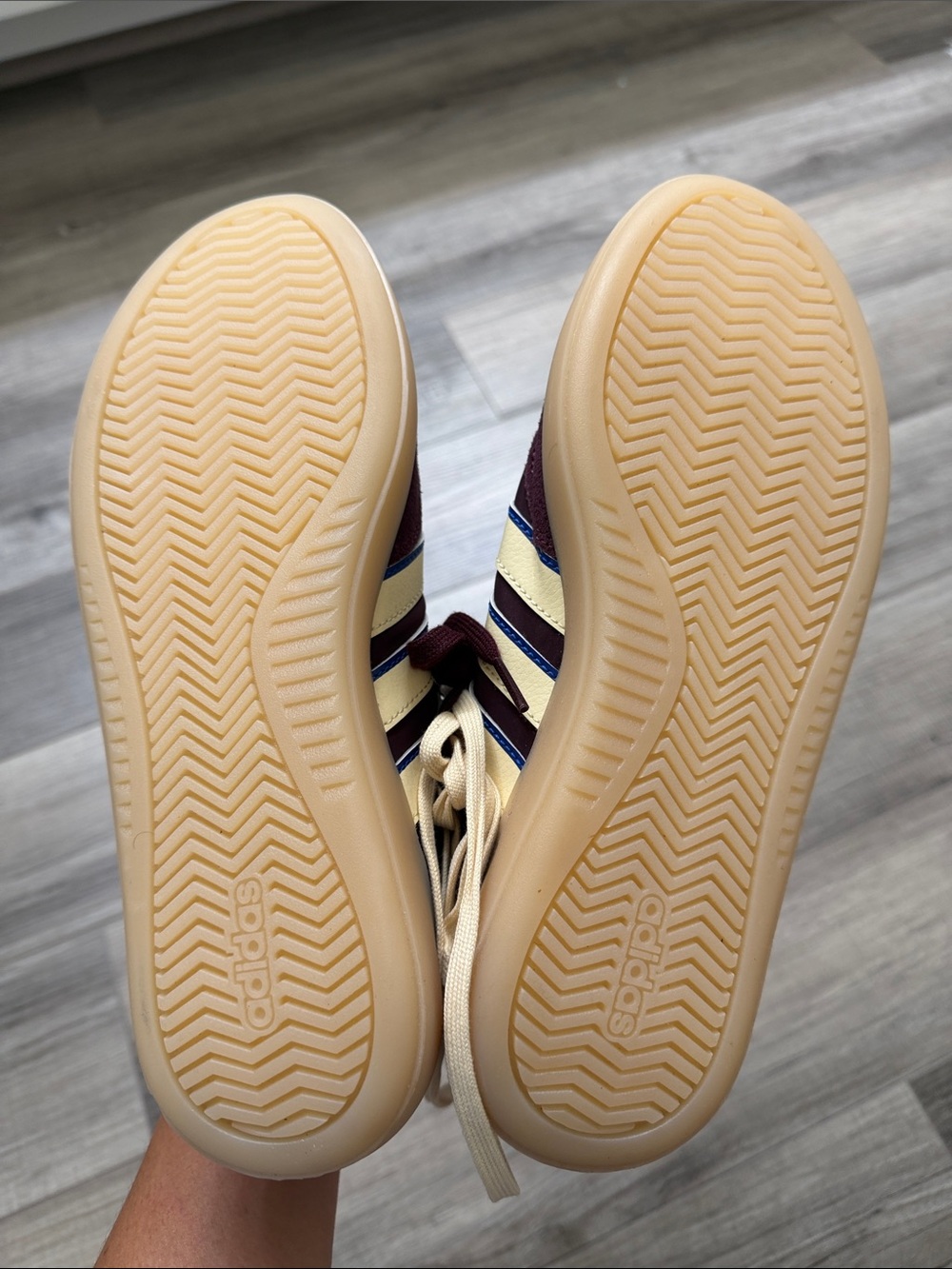 adidas Burgundy and Cream Retro Court Sneakers - Picture 5 of 5